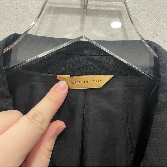 Donna Karan Signature Made In Italy Wool Black Blazer Suit Jacket 43/36 Long - Picture 3 of 15